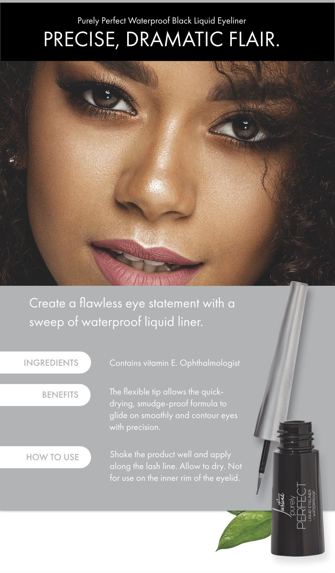 Purely Perfect Black Liquid Eyeliner – Waterproof