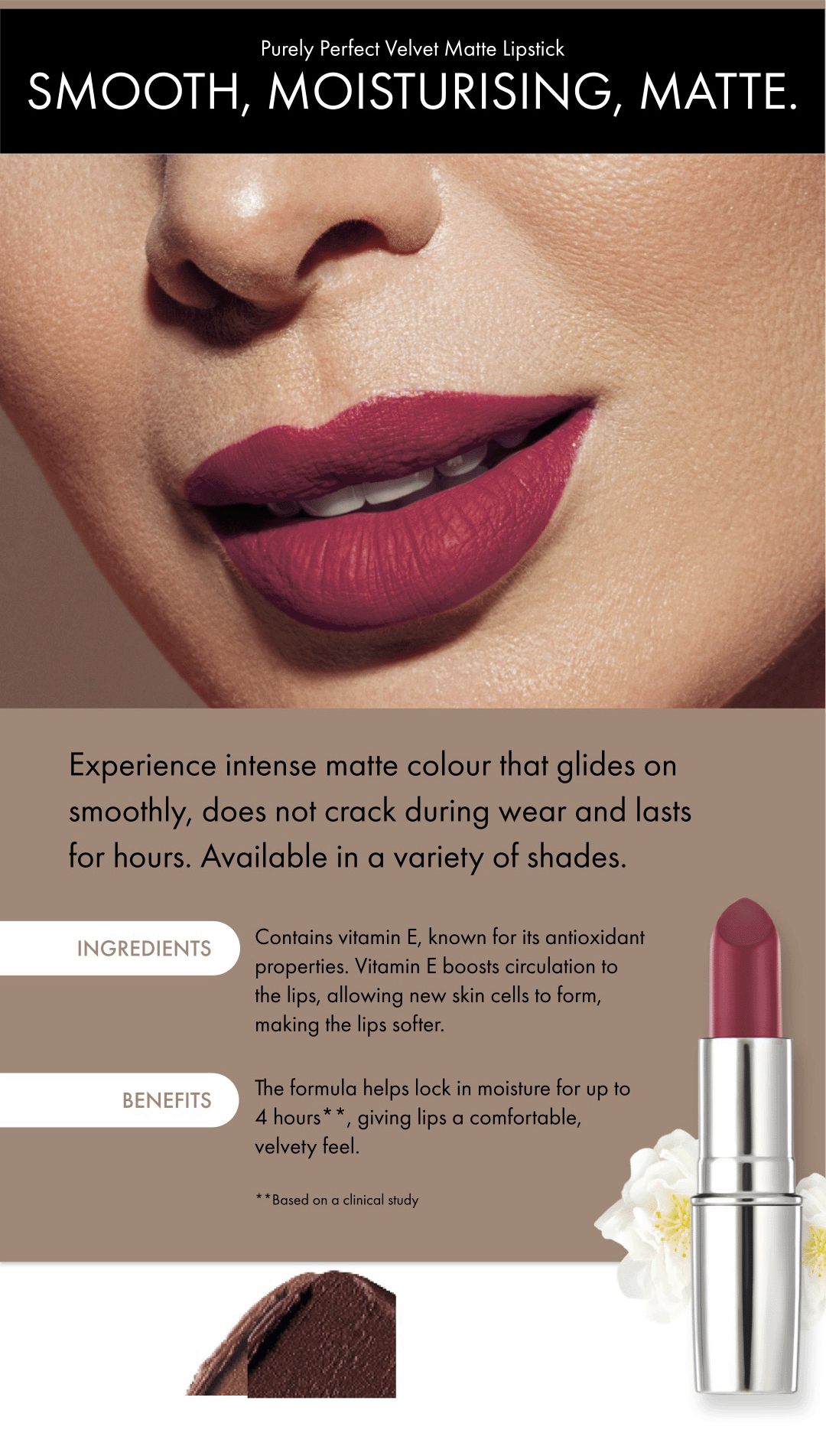 Purely Perfect Velvet Matte Lipstick SPF 15