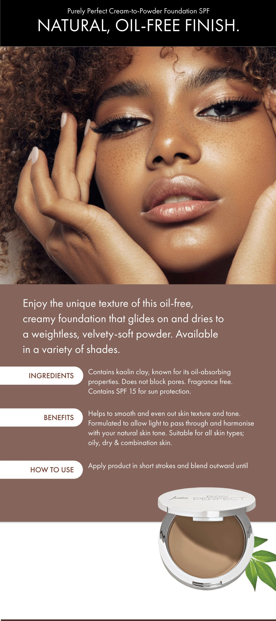 Purely Perfect Cream-to-Powder Foundation SPF 15
