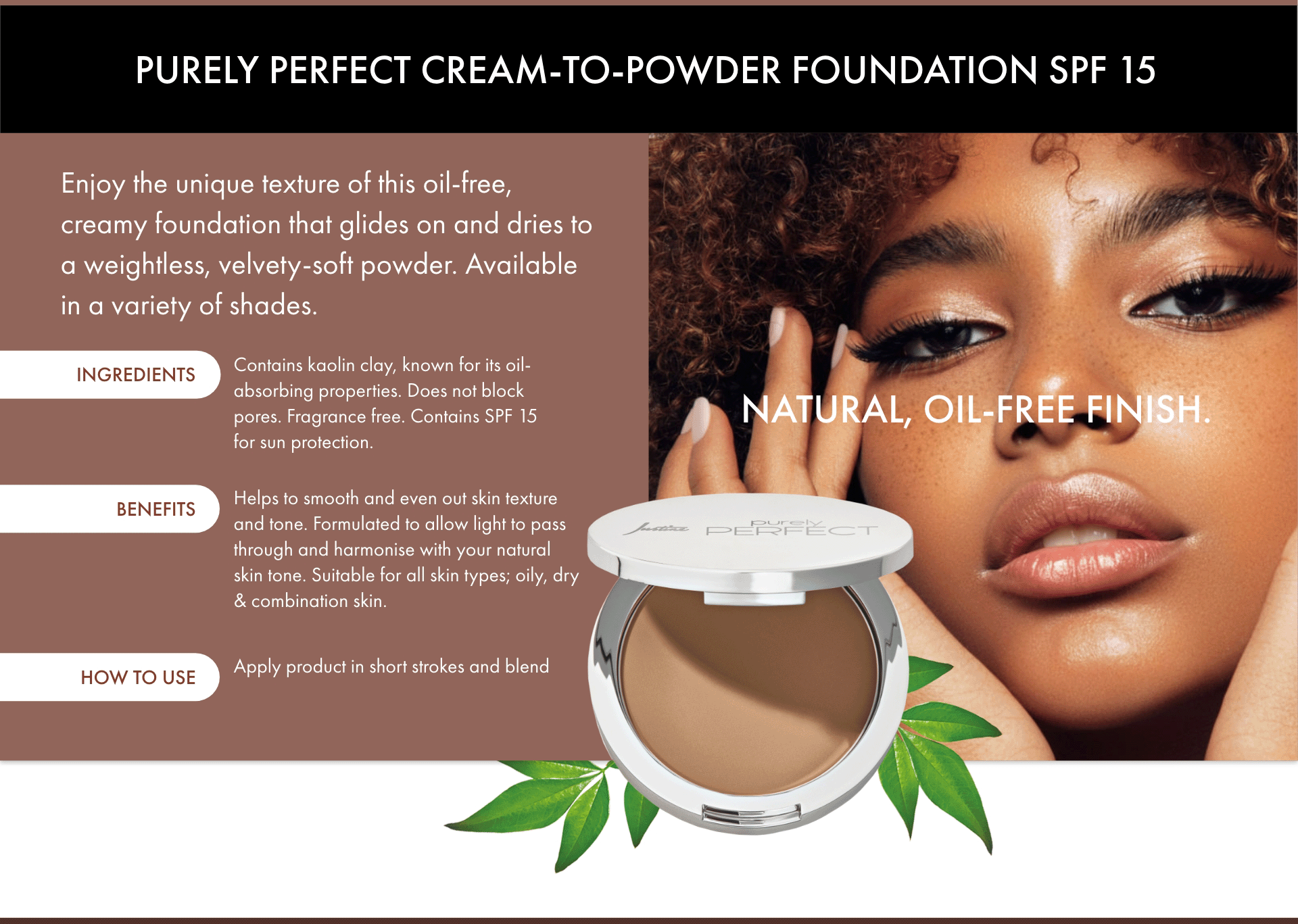 Purely Perfect Cream-to-Powder Foundation SPF 15