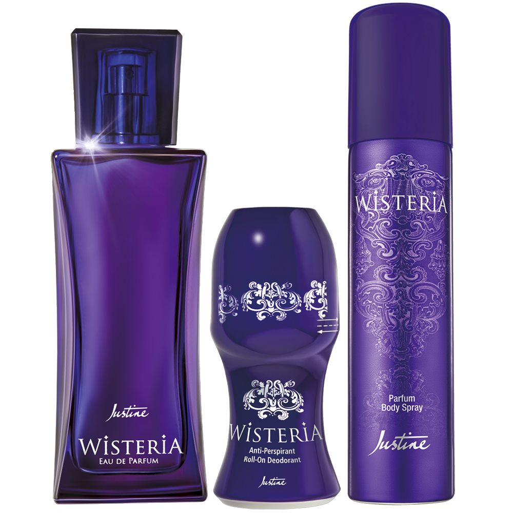 Wisteria Eau de Parfum 50ml, Roll-On Deodorant & Parfum Body Spray